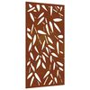 vidaXL Adorno de pared jard&iacute;n acero corten dise&ntilde;o hoja bamb&uacute; 105x55 cm