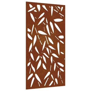 vidaXL Adorno de pared jard&iacute;n acero corten dise&ntilde;o hoja bamb&uacute; 105x55 cm