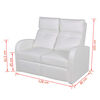 vidaXL Sill&oacute;n reclinable con 2 plazas de cuero artificial blanco