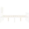 vidaXL Cama personas mayores cabecero madera maciza blanco 120x200 cm
