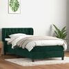vidaXL Cama box spring con colch&oacute;n terciopelo verde oscuro 80x220 cm