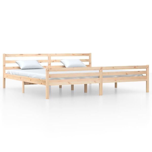 vidaXL Estructura de cama sin colch&oacute;n madera maciza 200x200 cm