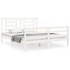 vidaXL Estructura de cama con cabecero madera maciza blanco 160x200 cm