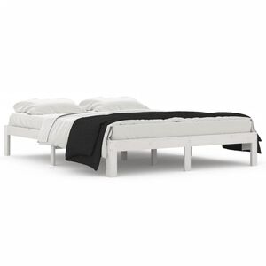 vidaXL Estructura de cama doble sin colch&oacute;n madera blanco 150x200 cm
