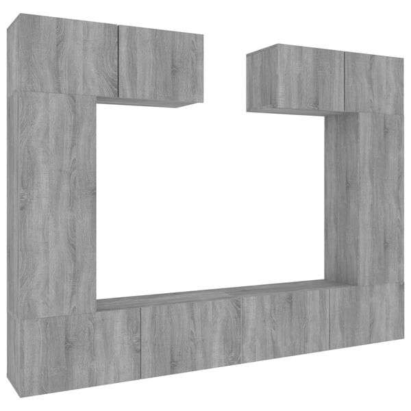 vidaXL Set de muebles para TV 6 pzas madera contrachapada gris Sonoma