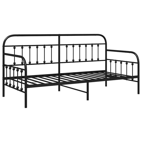 vidaXL Estructura de cama de d&iacute;a Negro 90 x 190 cm