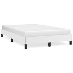 vidaXL Estructura de cama sin colch&oacute;n cuero sint&eacute;tico blanco 120x190cm