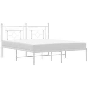 vidaXL Estructura cama sin colch&oacute;n con cabecero metal blanco 150x200cm