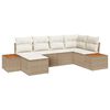 vidaXL Conjunto de sof&aacute; de jard&iacute;n 6 uds. Beige rat&aacute;n sint&eacute;tico