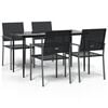 vidaXL Juego de comedor para jard&iacute;n 5 piezas rat&aacute;n sint&eacute;tico y acero