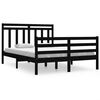 vidaXL Estructura de cama doble madera maciza negra 135x190 cm