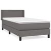 vidaXL Cama box spring con colch&oacute;n cuero sint&eacute;tico gris 80x200 cm