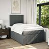 vidaXL Cama box spring con colch&oacute;n tela gris oscuro 120x190 cm