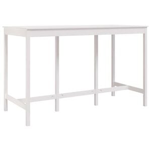 vidaXL Mesa alta de bar madera maciza de pino blanco 180x80x110 cm