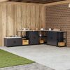 vidaXL Almacenamiento de cocina con puerta Negro 60 x 50 x 92 cm Acero