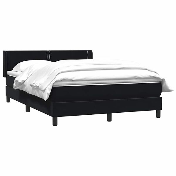 vidaXL Cama box spring con colch&oacute;n terciopelo negro 160x220 cm