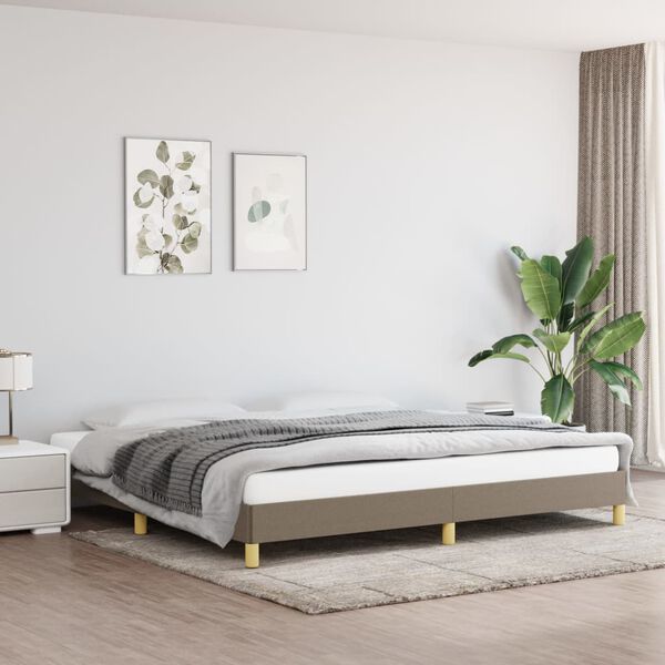 vidaXL Cama sin colch&oacute;n tela gris taupe 200x200 cm