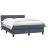 vidaXL Cama box spring con colch&oacute;n terciopelo gris oscuro 140x210 cm