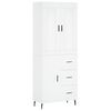 vidaXL Aparador alto madera contrachapada blanco 69,5x34x180 cm