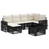 vidaXL Conjunto de sof&aacute;s de jard&iacute;n 7 uds. Negro y Blanco Crema