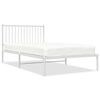 vidaXL Estructura cama sin colch&oacute;n con cabecero metal blanco 107x203cm