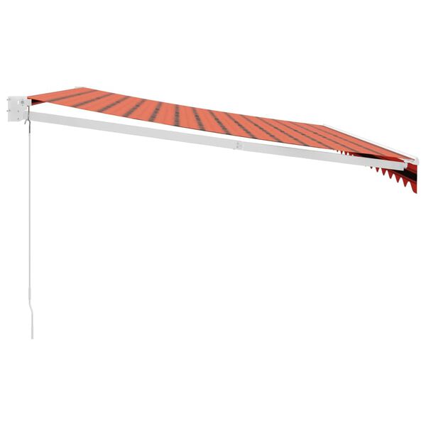 vidaXL Toldo retr&aacute;ctil aluminio y tela naranja y marr&oacute;n 4x3 m