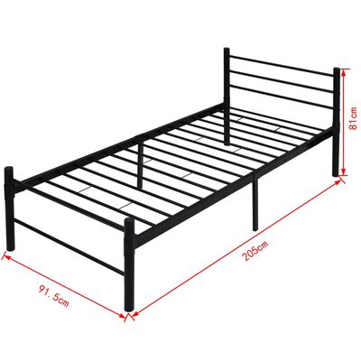 vidaXL Estructura de cama de metal negra 90x200 cm