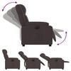 vidaXL Sill&oacute;n reclinable el&eacute;ctrico tela marr&oacute;n oscuro
