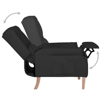 vidaXL Silla reclinable de tela negra