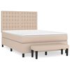 vidaXL Cama box spring con colchón cuero sintético capuchino 140x200cm