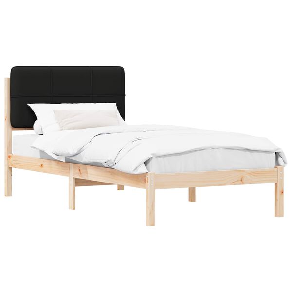 vidaXL Estructura de Cama con Cabecera Tapizada Negro 100 x 200 cm