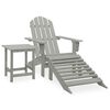 vidaXL Silla con otomana y mesa jard&iacute;n Adirondack macizo abeto gris