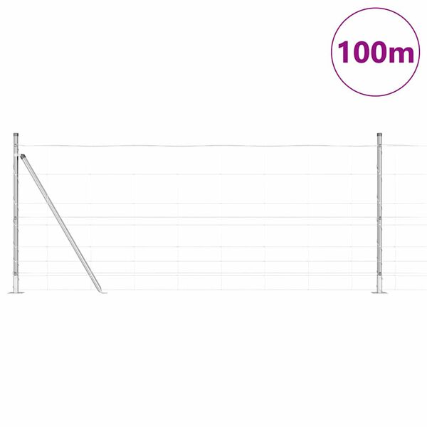 vidaXL Poste de Valla Galvanizado 100 x 1 m Acero