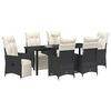 vidaXL Conjunto de Comedor de Jard&iacute;n 7 pcs Negro rat&aacute;n sint&eacute;tico