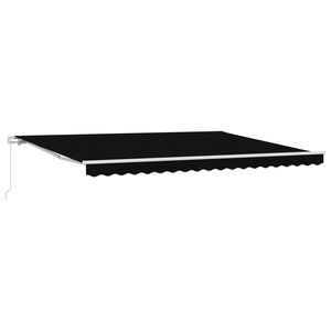 vidaXL Toldo Retráctil Rayado Negro 450 x 300 cm Poliéster y metal