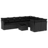 vidaXL Set de sof&aacute;s de jard&iacute;n 10 pzas cojines rat&aacute;n sint&eacute;tico negro