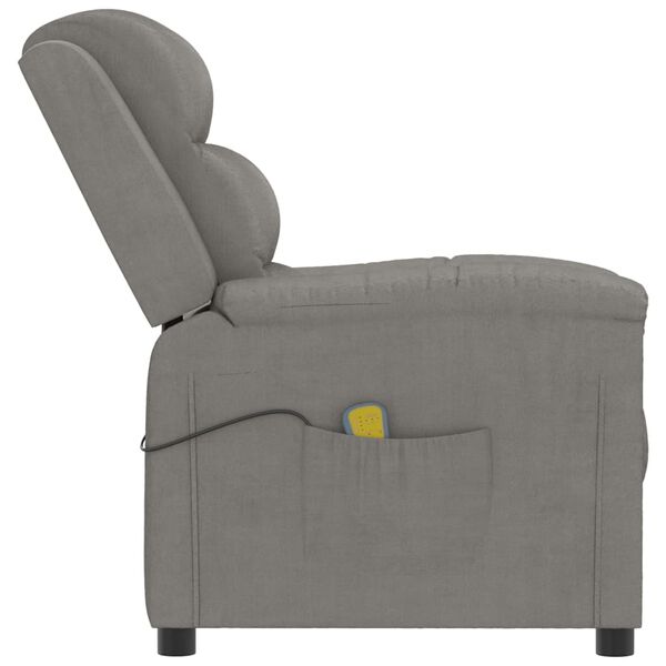 vidaXL Sillón de masaje de terciopelo gris claro