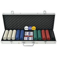 vidaXL Juego de Póker con 500 fichas maletín de aluminio
