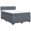vidaXL Cama box spring con colch&oacute;n terciopelo gris oscuro 160x200 cm