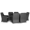 vidaXL Juego de comedor de jard&iacute;n 7 piezas con cojines negro