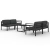 vidaXL Set muebles de jard&iacute;n 5 pzas y cojines aluminio gris antracita