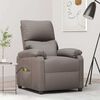 vidaXL Sillón de masaje reclinable de tela gris taupé