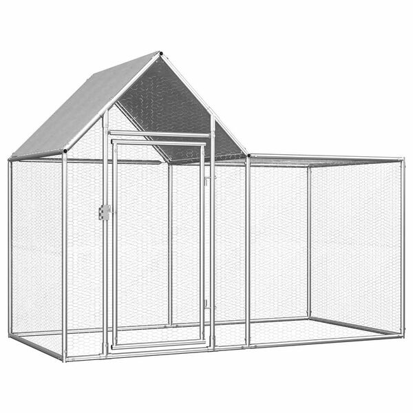 vidaXL Gallinero acero galvanizado 2x1x1,5 m