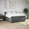 vidaXL Cama box spring con colch&oacute;n tela gris oscuro 200x200 cm
