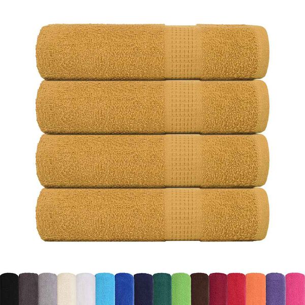 vidaXL Toallas de baño FROGN 4 uds oro 100x150 cm 360 g/m²