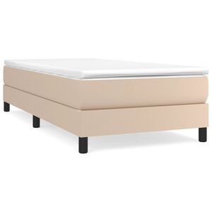 vidaXL Estructura Estructura de cama con somier cuero sint&eacute;tico capuchino 90x200 cm