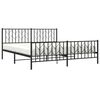 vidaXL Estructura cama sin colchón con estribo metal negro 183x213 cm