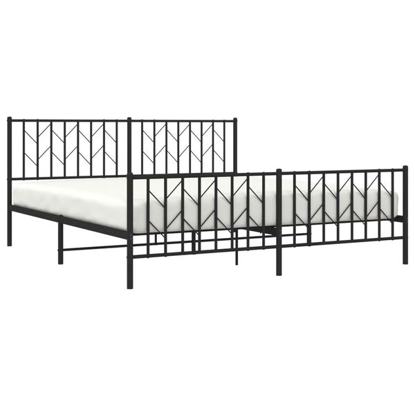 vidaXL Estructura cama sin colchón con estribo metal negro 183x213 cm