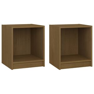 vidaXL Mesita noche 2 uds madera pino marr&oacute;n miel 35,5x33,5x41,5cm