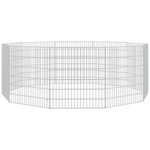 vidaXL Recinto animales corral 10 paneles hierro galvanizado 54x60 cm